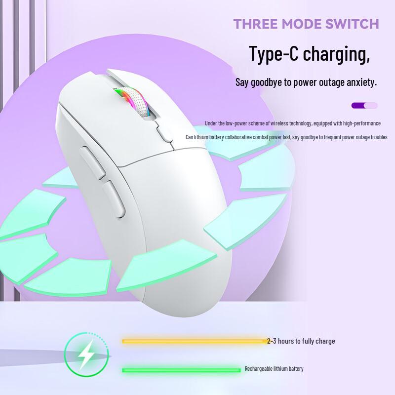 OLOEY 281 RGB Vertikale, geräuschlose Dual-Mode-Gaming-Maus