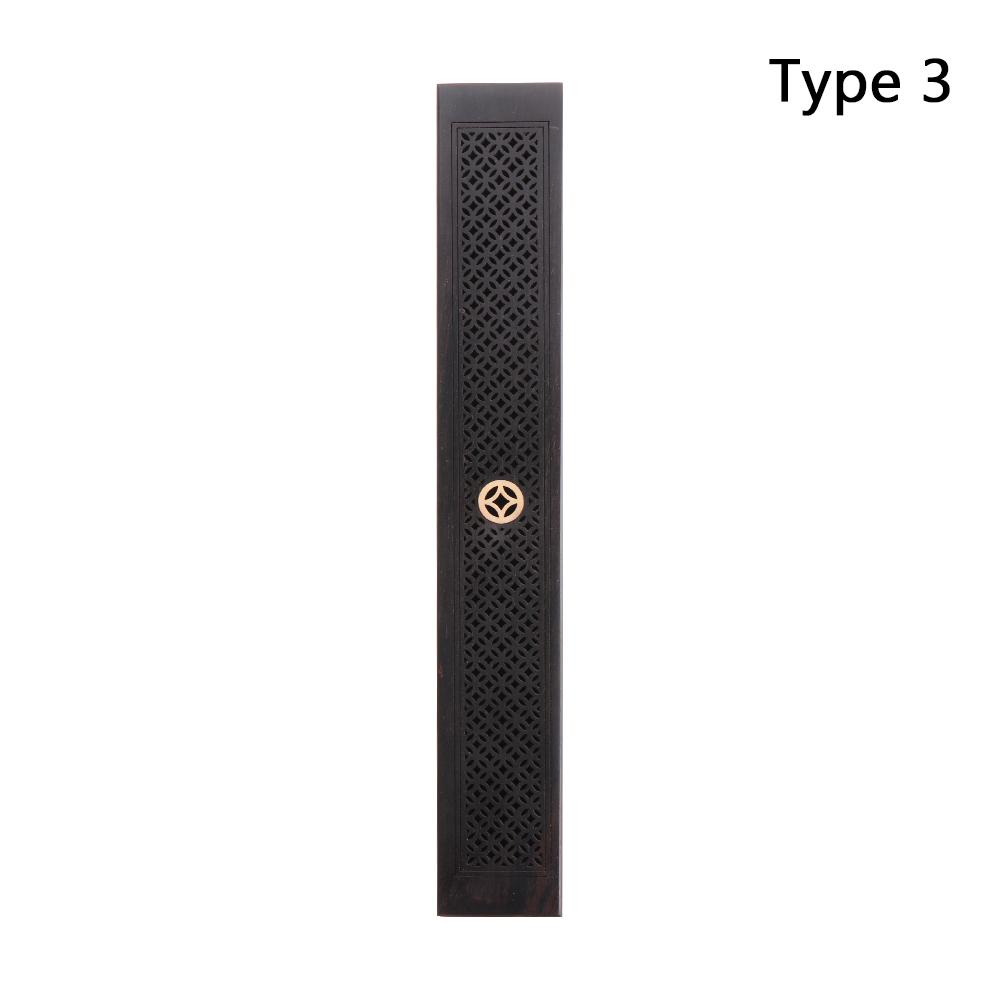 

Ash Catcher Ebony Craft Incense Box With Fireproof Pad Wood Incense Holder Hollow Carving Censer type 3