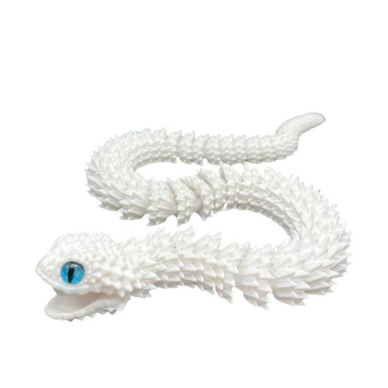 3D Printed Snake Articulated Toy, Flexible Jointed Serpent Figurine, Realistic Fidget Stress Reliever for Adults, Office Desk Decor Gift