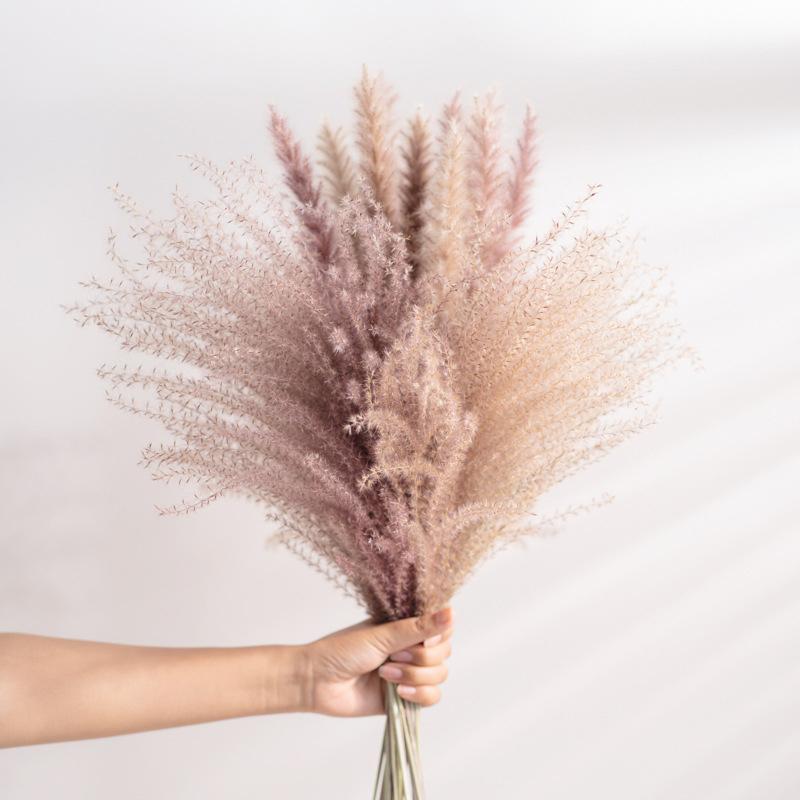 Reed Flower Bouquet Natural Dried Flowers for Home Decoration 55x10cm