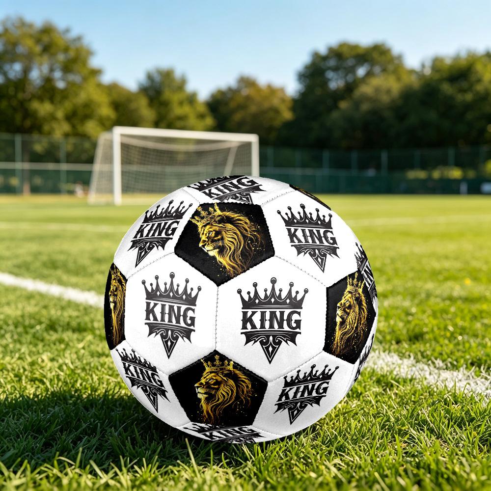 1PC Royal Emblem Golden Lion Soccer Ball Size 5 Football Machine Sewn Indoor/Outdoor Universal Football S24