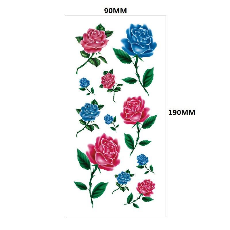 Water Transfer Phoenix Flower Colored Rose Waterproof Tattoo Sticker Set Simulation Tattoo Sticker