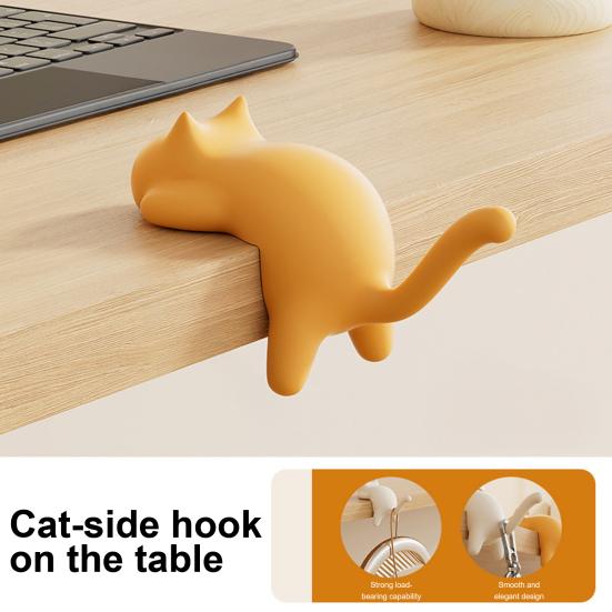 Yousheng 1/3Pcs Cute Cat Shaped Hook Table Handbag Hanger Strong Load-bearing Multipurpose Heavy Duty Purse Hook Bag Holder