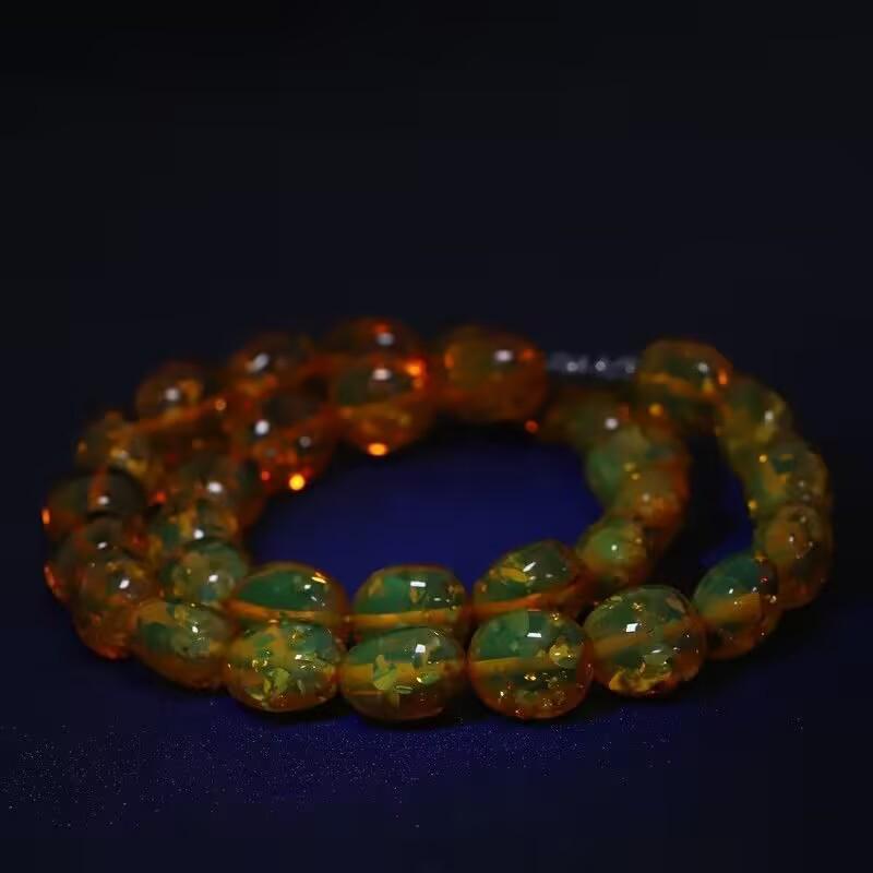 New Baltic Flower Amber Necklace - Natural Freeform Beads for Women
