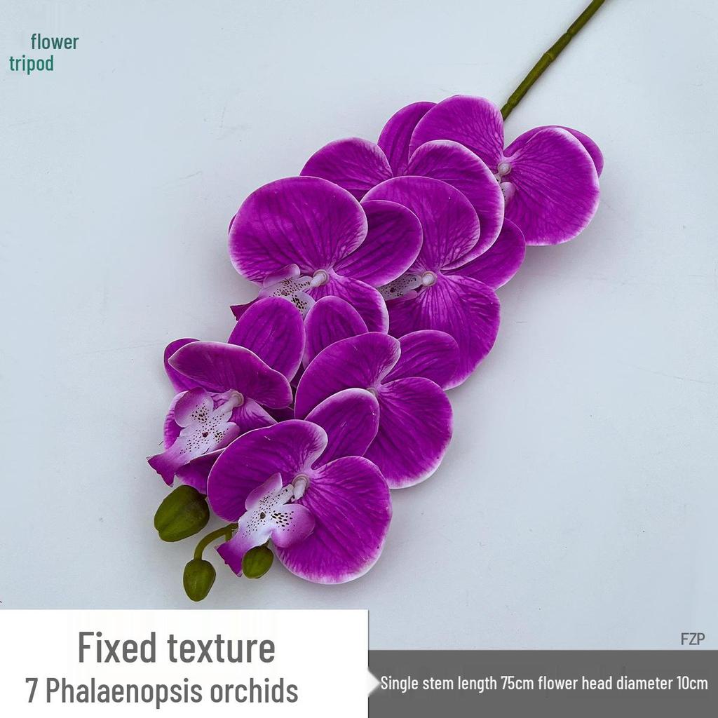 Set of 7-Head 3D Phalaenopsis Artificial Flowers for Home & Wedding Decor