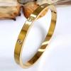 18K Gold Plated Stainless Steel Openable Crystal Bracelet | Latest Stylish Cuff Bangle For Women's & Girls