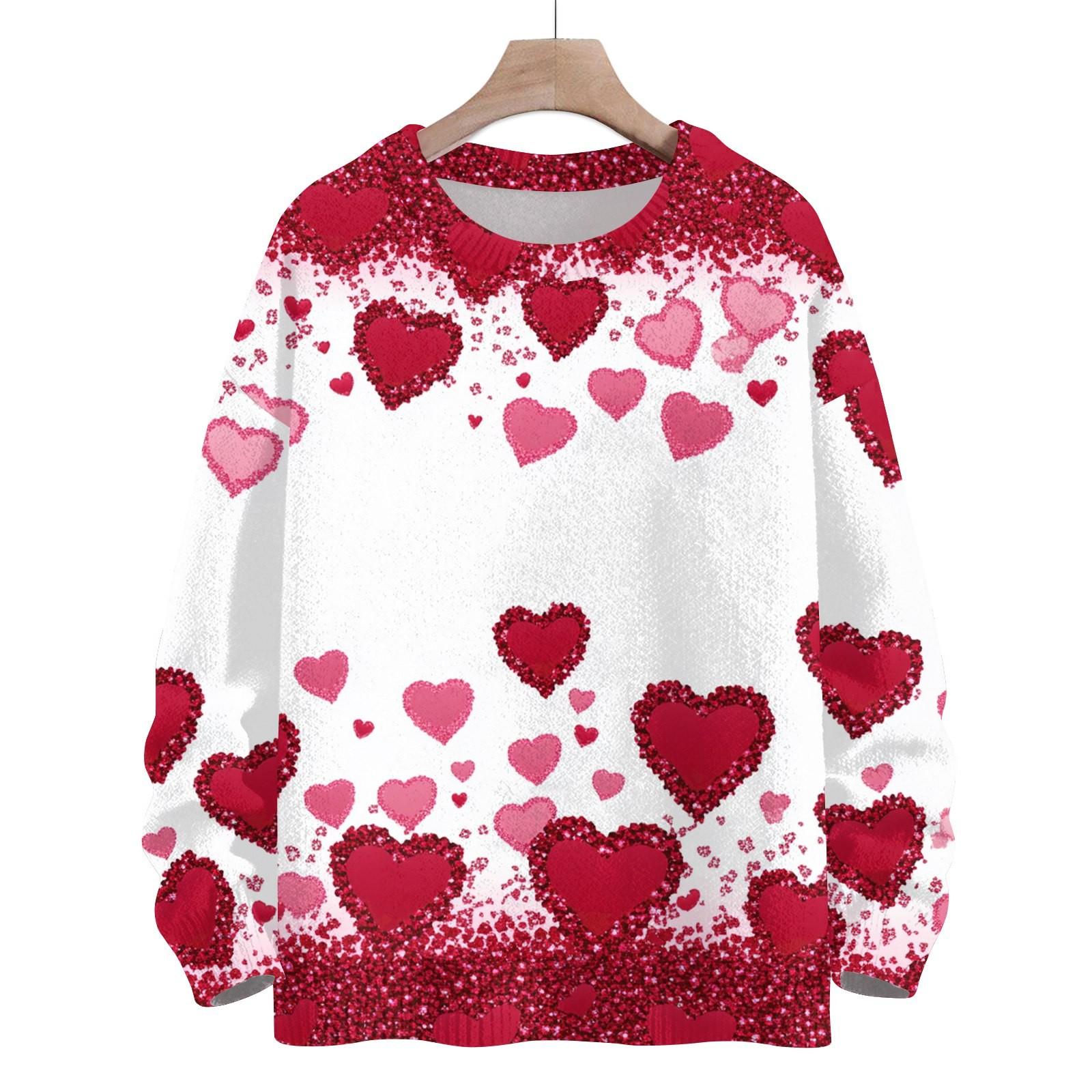 Свитшоты для женщин Вязаный свитер Милая рубашка Осенний круглый вырез Пуловер Топы XL