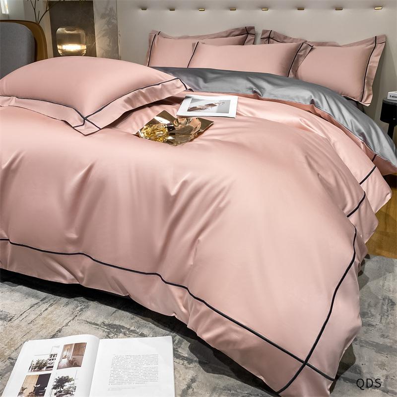 200Long-Staple Cotton Four-Piece Set 100% Cotton Quit Cover Bed Sheet Quilt Cover Pillowcase Bedding