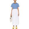 Polo Ralph Lauren Striped Pattern Embroidered Loose Round Neck Short Sleeve T-Shirt Women Tops Dark-Blue 211924295-001