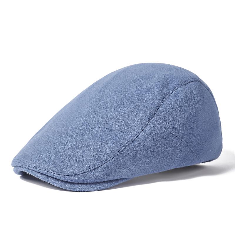 Solid Color Duck Tongue Hat Winter Warm Forward Cap Thickened Warm Beret Ladies Retro Hat