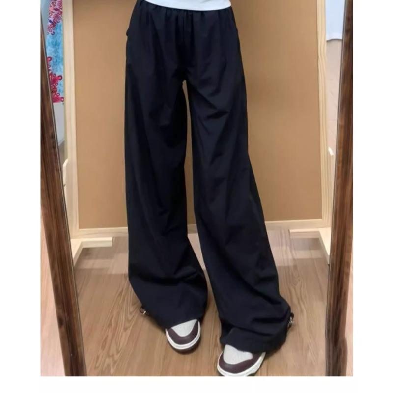 

Рабочие брюки для женщин на лето Новые брюки с высокой талией, драпирующиеся до пола, с широкими штанинами, быстросохнущие спортивные брюки, тонкие XL