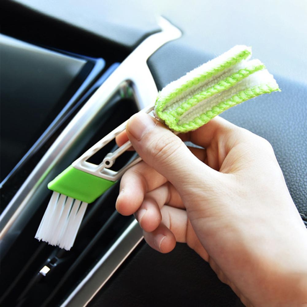 Multifunction Car Air Vent Cleaner Mini Double-end Vent Removable Outlet Auto Tool Interior Duster Cleaning Brush Accessori T8Q9