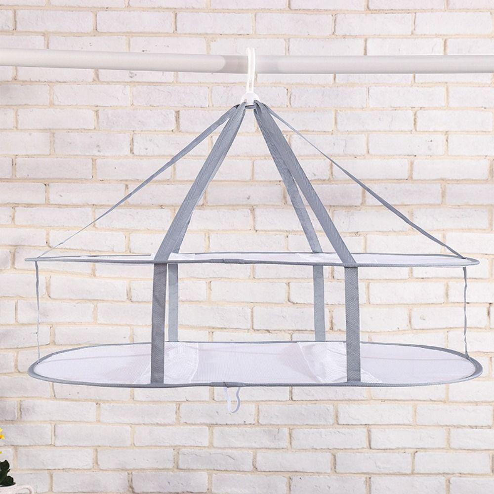 Anti-deformation Clothes Basket Folded Mesh Laundry Basket Clothes Drying Net Rack  Clothes Laundry