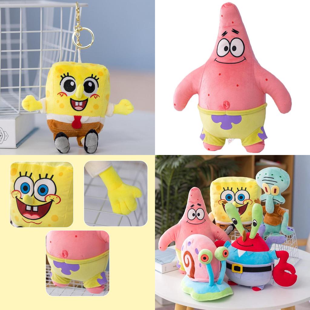 Super Suave Bob Esponja Patricio Estrella Calamardo Juguete de Peluche Colgante Para Niños Niñas Lindo Kawaii Muñeco Relleno Regalo