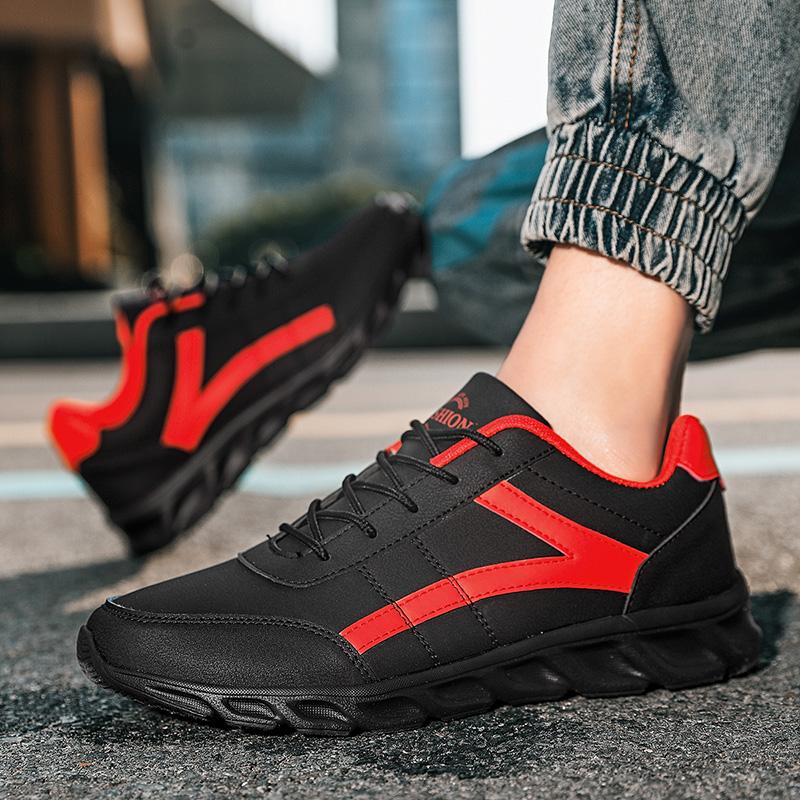 Men'S Casual Shoes Light Leather Men'S Sneakers 2022 Newest Comfortable Black Men'S Flat Casual Shoes Sneakers Men'S Shoes