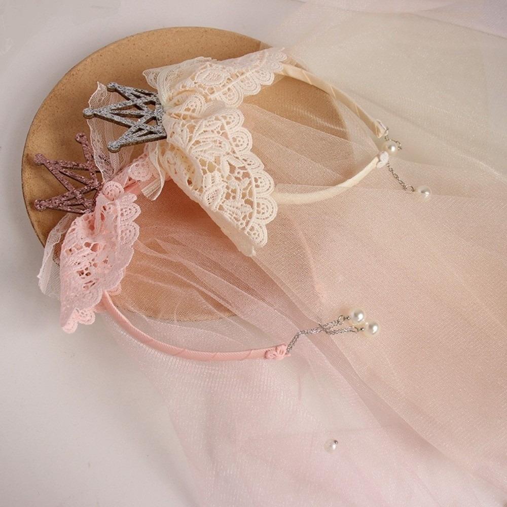Gauze Happy Birthday Headband Mesh Girls Hair Hoop Creative Birthday Hairband  Children