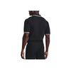Under Armour Striped Cuff Solid Short Sleeve Polo Shirt Men Tops Black 1370099-001