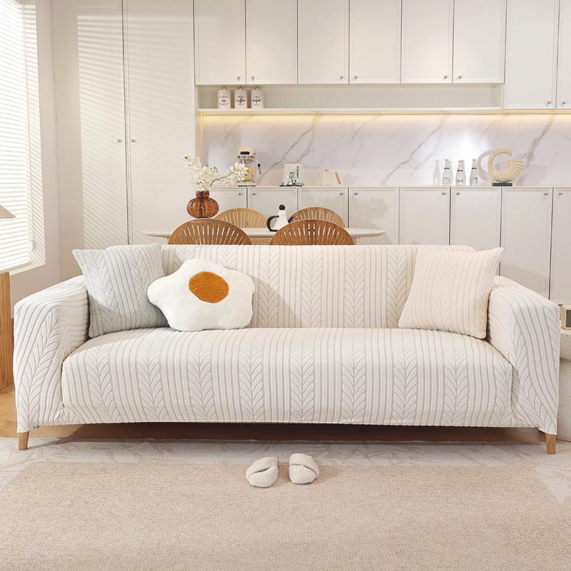 Sofa Seat Cover Solid Color Jacquard Sofa Cover Hanging Sofa Protector Home Decor Fluffy Sofa Cover for Winter Warmth