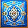 Used Carre 90 Scarf La Ronde Des Suurs Pocket Watch Blue 80F