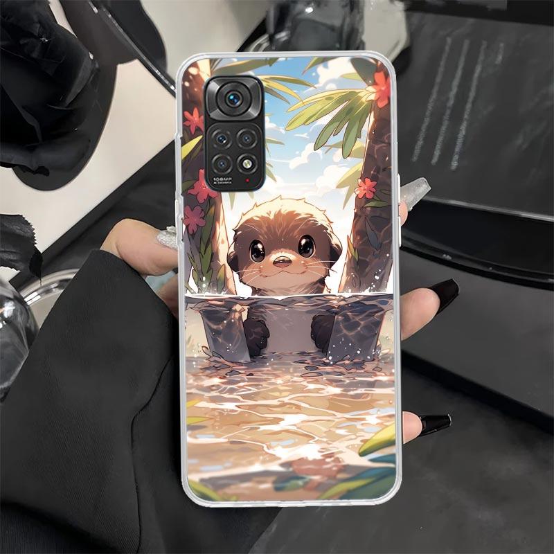 Animal Otter Cute Cartoon Phone Case for Xiaomi Redmi Note 14 13 12S 12 11S 11T 11E Pro Plus 11 10 10S 9S 5G Soft Silicone Cover