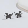 2024 Stylish Stainless Steel Flying Elephant Stud Earrings - Cute Small Animal Design
