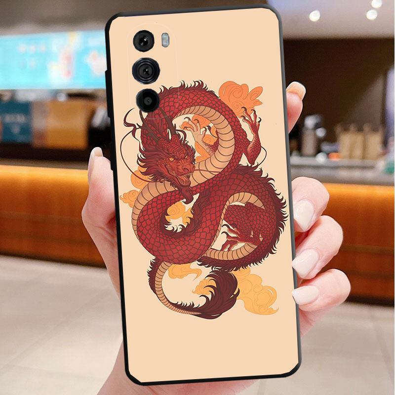 Phone Case For Motorola Edge 50 40 Pro 60 50 40 30 Ultra Neo Fusion Moto G85 G72 G53 G54 G84 G13 G32 Dragon