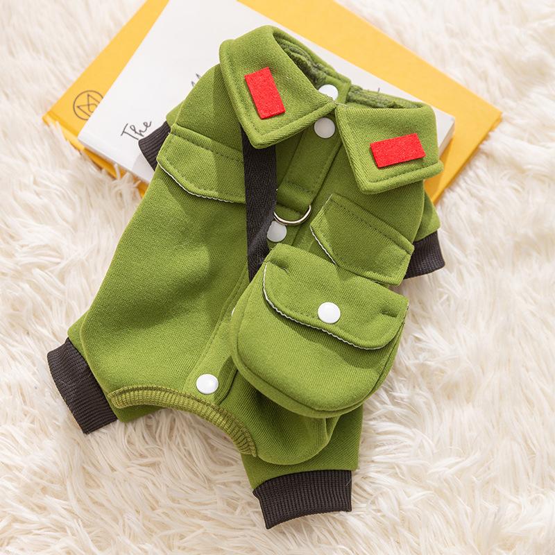 Pet Clothes Autumn and Winter Warm Dog Clothes Cute Bear Traction Sweater Fleece Puppy Cat Clothing