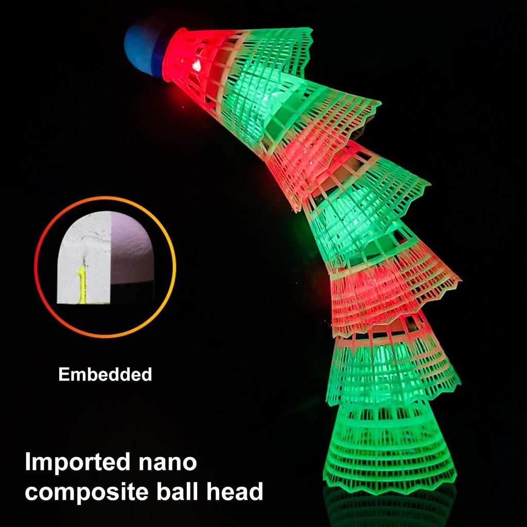 3/6Pcs Luminous Badminton Balls Set, Nylon Sport Badminton, Colorful Light-up Shuttlecocks for Indoor/Outdoor Sports