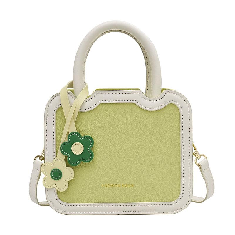 Spring and summer new popular women's handbag bag contrasting color messenger bag sweet flower shoulder bag