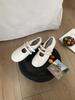 Korean version of round head 2025 autumn light mouth single shoes Velcro fashion versatile soft flat silver Mary Jane shoes ballet shoes