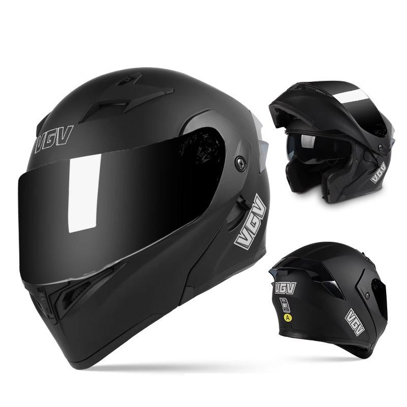 VGV Double Lens flip up helmet Openable motorcycle helmet Various Tinted Lens Sun protection glare and UV rays Modular cycling