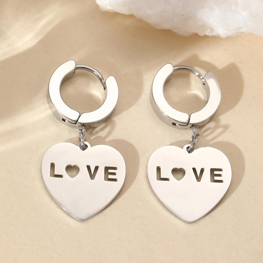 

Серьги из нержавеющей стали Элегантные Нежные Серьги-подвески в виде сердца с буквой Love для женщин Ювелирные изделия Подарки на День святого Валентина Атмосферные подарки