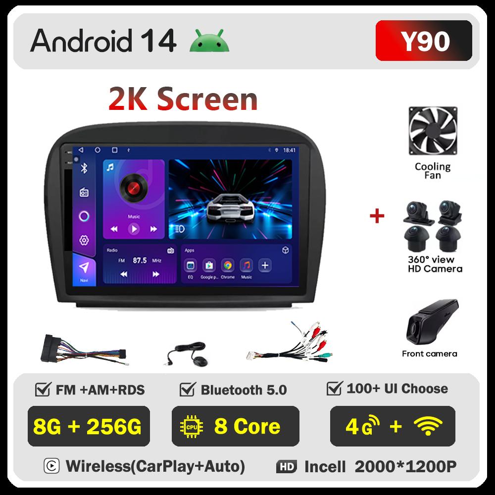 Pentru Mercedes Benz SL R230 SL350 SL500 SL55 SL600 SL65 2001-2007 Player Radio Auto Android 14 Navigație GPS Ecran Tactil 5G Wifi