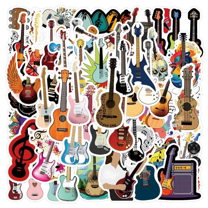 Tianyi 1 55Pcs Personality Guitar Graffiti Stickers Decals Suitcase Laptop Computer Decoration Aesthetic Materials Diy Kids Classics Toy