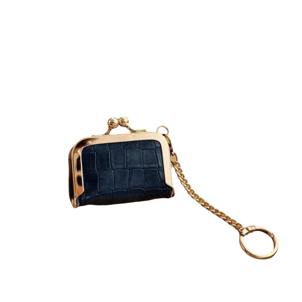 Portable Kiss Lock Coin Purse PU Leather Keychain Change Wallet Valentine's Day