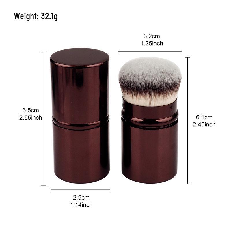 Retractable Dustproof Foundation Brush with Lid - Portable Blush & Makeup Tool for Seamless Application