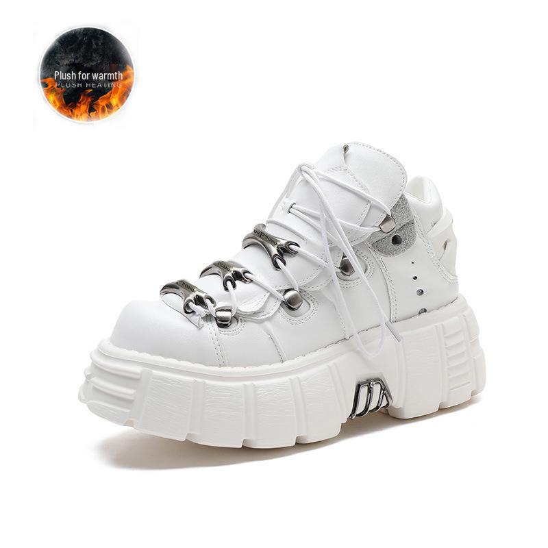 2024 Spring Women's Gothic Punk Thick-Soled High-Top Leather Motorcycle Boots