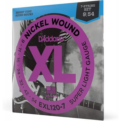 D aDDario Electric Guitar Strings Xl Nickel .009 .054 7 String eXl120 7         