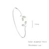Minimalist Silver Color Green Leaf Open Bracelet Twigs Branch Shaped Chic Bracelet Women's Elegant Daily Wear Jewelry
