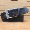 Herren Gürtel aus genähtem Rindsleder, Dornschließe, Echtes Leder, Lässiger Retro-Stil für Studenten, Erwachsene und Jeans