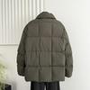 Winter Warm Standup Neck Jacket Women Loose Short Small Design Thickened Cotton Fashion Clothes