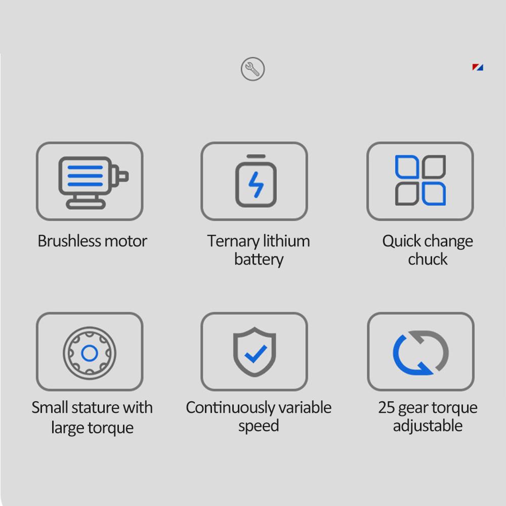 21 V bürstenloser Lithium-Schraubendreher, 2 Geschwindigkeitssteuerungsmodi, Reparaturwerkzeug-Set, elektrischer Schraubendreher, wiederaufladbarer Schraubendreher