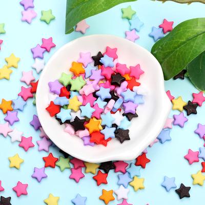Creative Candy Color Spacer Acrylic Star Shape Findings DIY 9mm Jewelry Accessories Loose Beads 200PCS