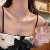 Hollow Bow Tassel Pearl Necklace for Women - Luxury Niche Design Clavicle Chain, 2025