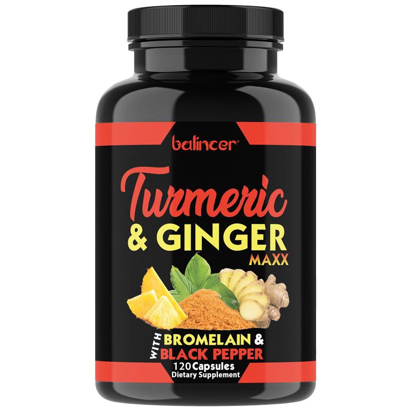 Organic Turmeric Root Dietary Supplement, With Bromelain, Ginger Root, 120 Capsules 120 Capsules