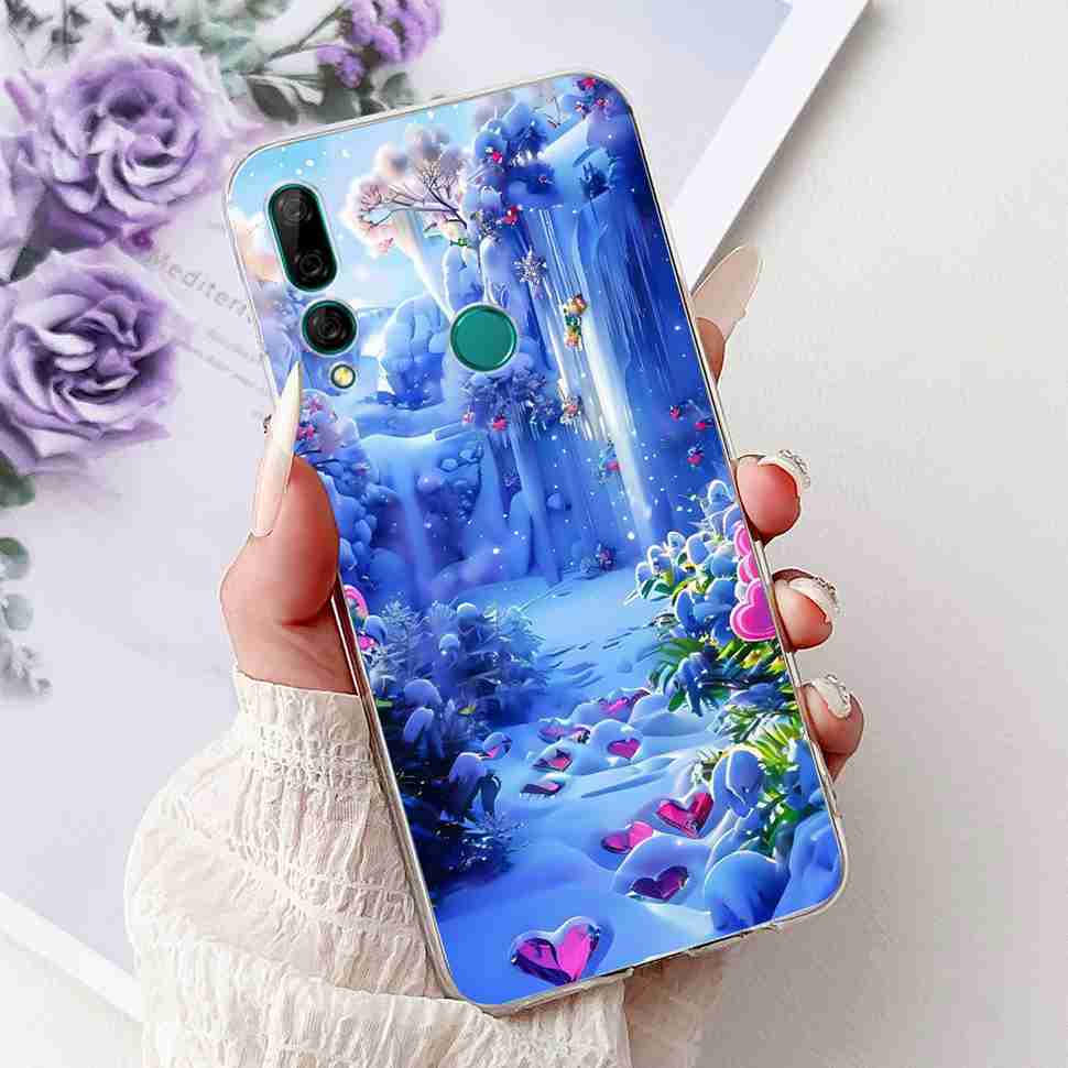 For Huawei Y9 Prime 2019 6.59" Case Cute Balloon Girl Flower Soft Silicone TPU Cover For Huawei Y9Prime 2019 STK-L21 Phone Shell