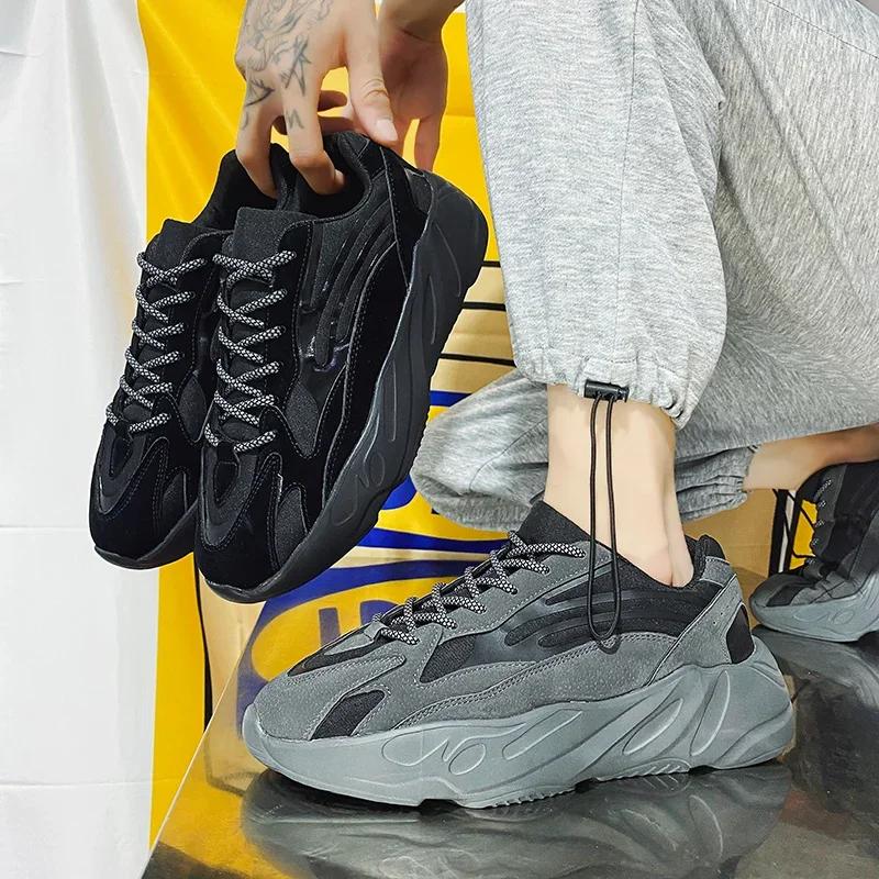 

Men s Light Soled Leather Breathable Casual Shoes Women s Casual Shoes 2025 New Couples Running Sneakers 39 сірий колір