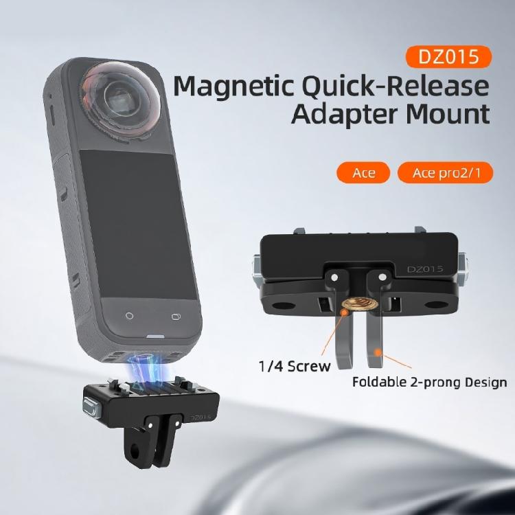 Multiple Angle Foldable Camera Mount Magnetic Fast Release Adapter 1/4 Screw To Double Clamp Converter ABS Construction