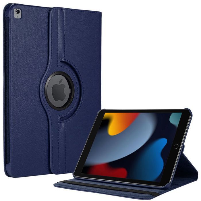Coque de Protection - BOOLING - iPad 10,2 Pouces - Antichoc - Rotatif 360° - Bleu Marine