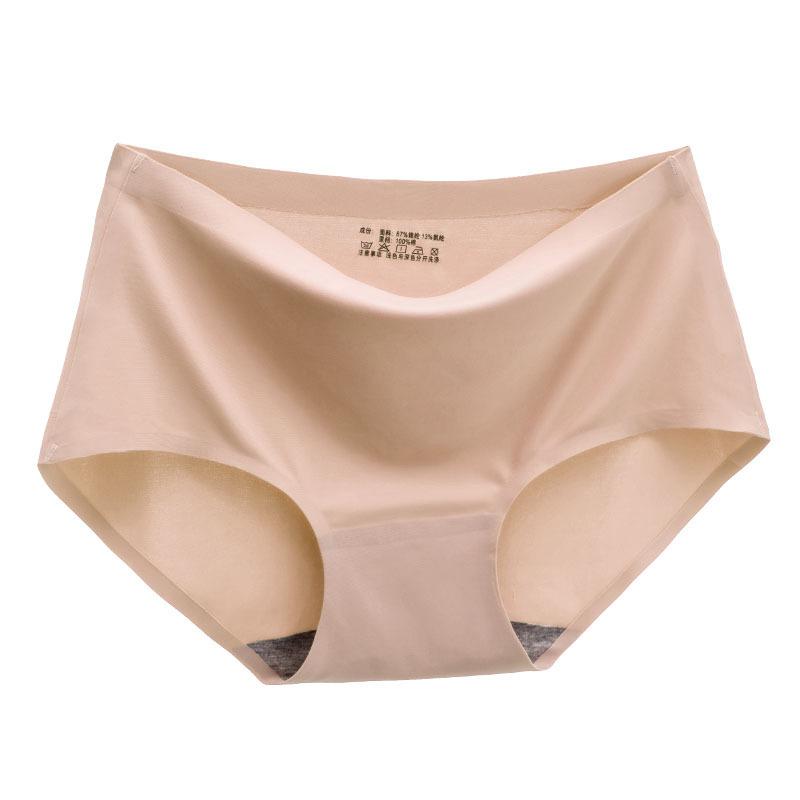 

Бесшовные трусики из ледяного шелка для женщин, удобные интимные трусы большого размера со средней талией M-XXL, несколько вариантов цветов, нижнее белье, 1 шт. XXL